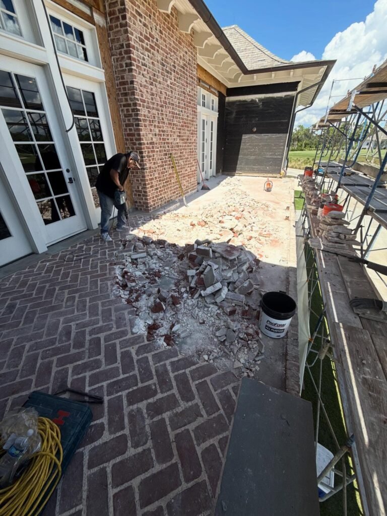 Balcony and awning demolition completed at Old Collier Golf Club.